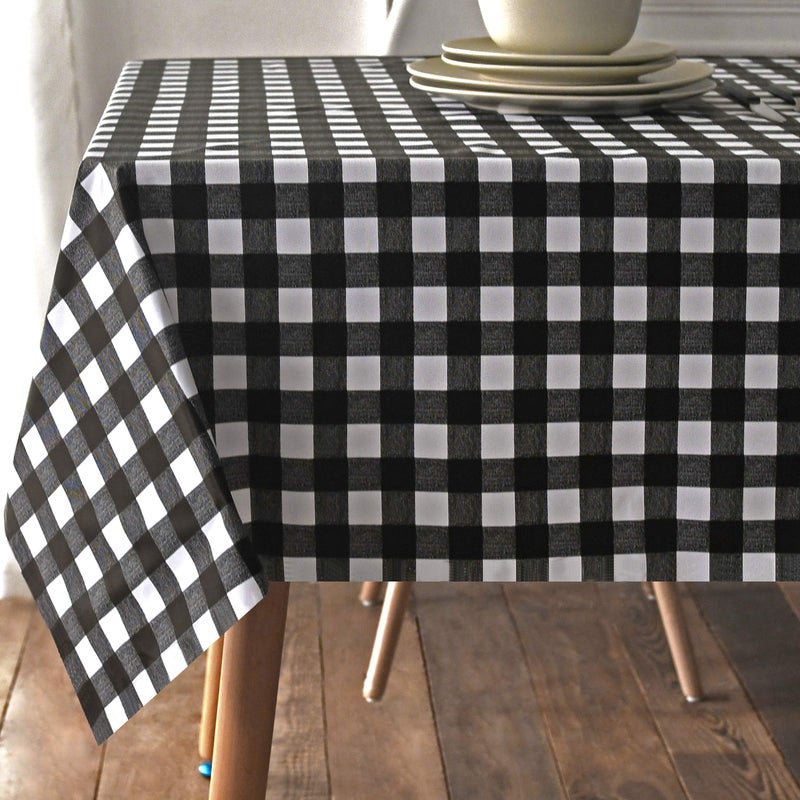 Obstal 100% Waterproof PVC Table Cloth, Oil-Proof Spill-Proof Vinyl Rectangle Tablecloth, Wipeable Table Cover for Outdoor and Indoor Use,Black,54 x 78 Inch - Image 5